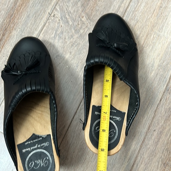 NO. 6 STORE Wooden Leather CLOGS with Tassels Size 37 handmade by Sven - Picture 14 of 16